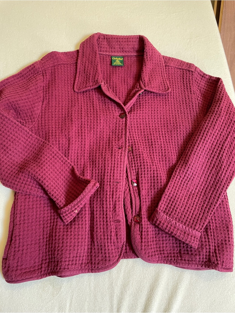 Cabela's Cotton Waffle Knit Top in Bright Magenta